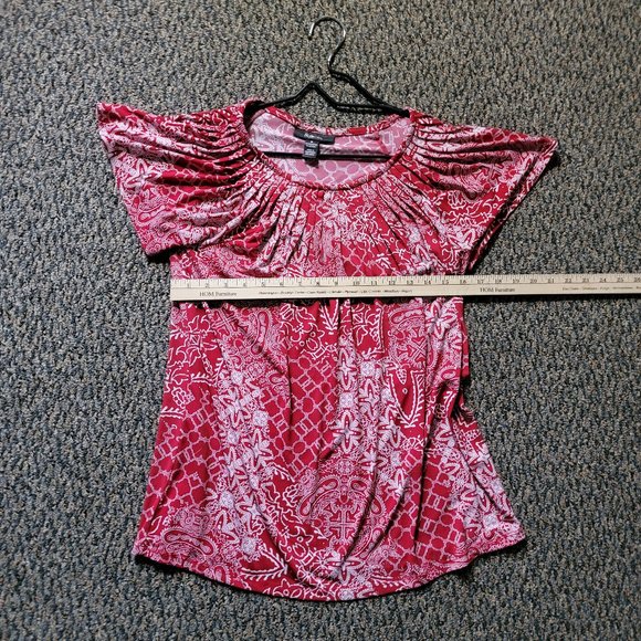 Style & Co. Red White Bandana Top Size Medium - Picture 8 of 16